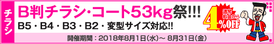B判チラシ印刷キャンペーン　コート53kg限定!!