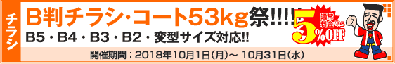 B判チラシ印刷キャンペーン　コート53kg限定!!