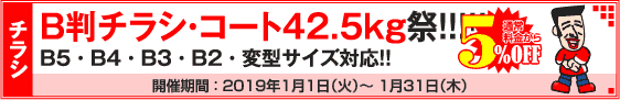B判チラシ印刷キャンペーン　コート42.5kg限定!!