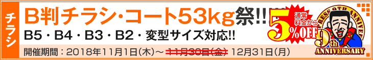 B判チラシ印刷・コート53kg祭