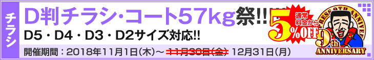 D判チラシ印刷・コート57kg祭