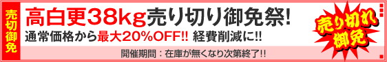 高白更38kg用紙対象・売り切りキャンペーン