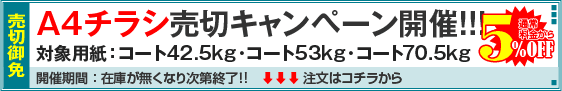 A4チラシ売切キャンペーン！