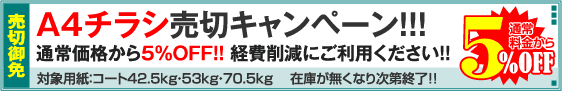 A4チラシ売切キャンペーン