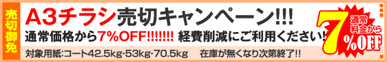 A3チラシ売切キャンペーン！