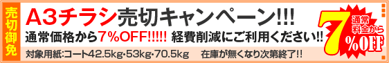 A3チラシ売切キャンペーン