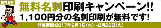 無料名刺印刷キャンペーン!!