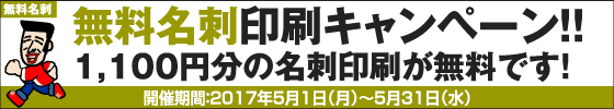 無料名刺印刷キャンペーン!!