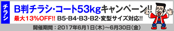 B判チラシ印刷キャンペーン　コート53kg限定!!