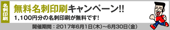 無料名刺印刷キャンペーン!!