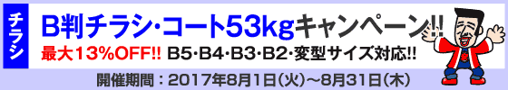 B判チラシ印刷キャンペーン　コート53kg限定!!