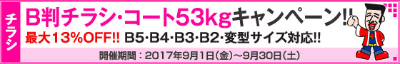 B判チラシ印刷キャンペーン　コート53kg限定!!