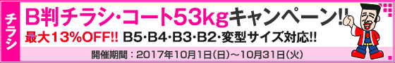 B判チラシ印刷キャンペーン　コート53kg限定!!