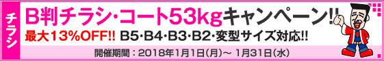 B判チラシ印刷キャンペーン　コート53kg限定!!