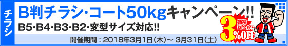 B判チラシ印刷キャンペーン　コート50kg限定!!