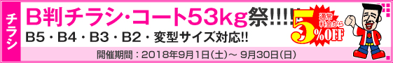 B判チラシ印刷キャンペーン　コート53kg限定!!