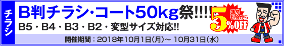 B判チラシ印刷キャンペーン　コート50kg限定!!