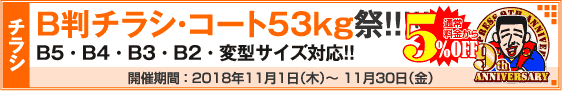 B判チラシ印刷キャンペーン　コート53kg限定!!