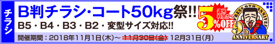 B判チラシ印刷キャンペーン　コート50kg限定!!