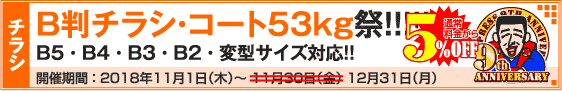 B判チラシ印刷キャンペーン　コート53kg限定!!