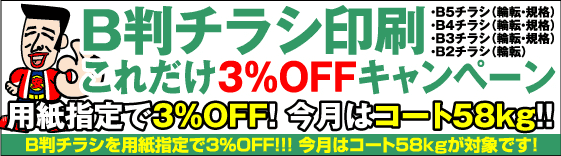 B判チラシ・これだけ３％OFFキャンペーン