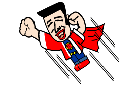 空飛ぶ安マンのイラスト